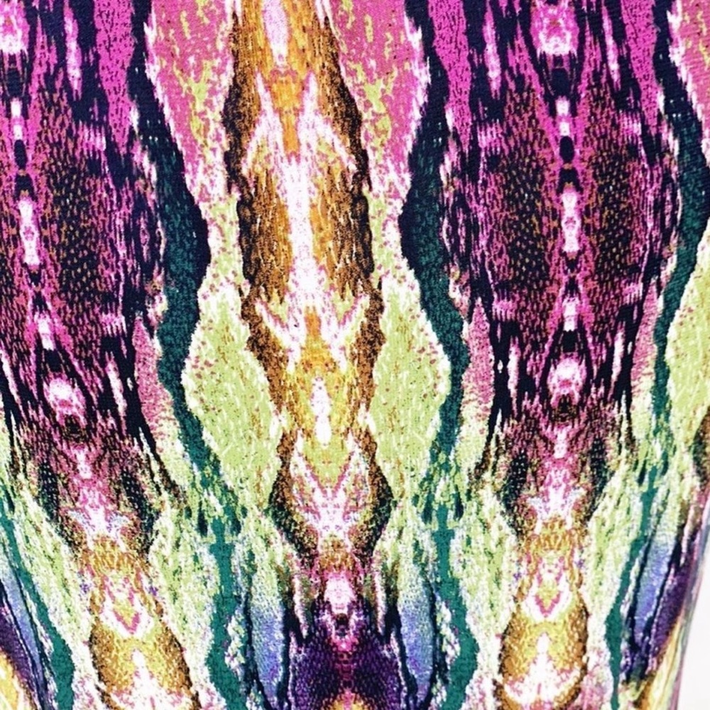 Anthropologie Charlie Jade Purple and Green Snakeskin V-Neck Maxi Dress | Size S - Picture 7 of 11